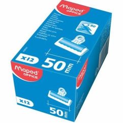 Clipsuri pentru hartie, 50mm, 12 buc/cutie, metal, negru, Maped Buldog