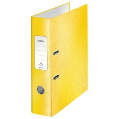 Biblioraft plastifiat A4, 80mm, 180 grade, galben, Leitz WOW