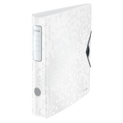 Biblioraft polyfoam A4, 50mm, 180 grade, alb metalizat, Leitz Active WOW