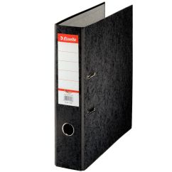 Biblioraft carton A4, 75mm, negru marmorat, Esselte Rainbow
