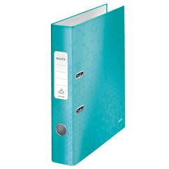 Biblioraft plastifiat A4, 50mm, 180 grade, turcoaz metalizat, Leitz WOW