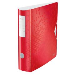 Biblioraft polyfoam A4, 82mm, 180 grade, rosu metalizat, Leitz Active WOW