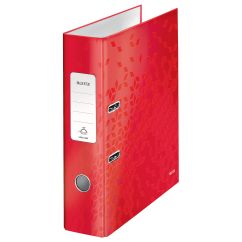 Biblioraft plastifiat A4, 80mm, 180 grade, rosu, Leitz WOW