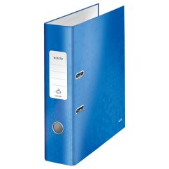 Biblioraft plastifiat A4, 80mm, 180 grade, albastru metalizat, Leitz WOW