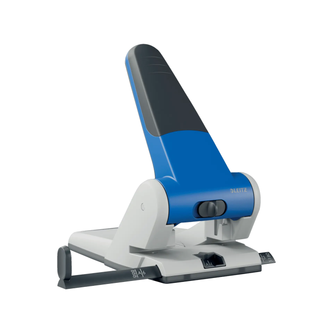 Capsatoare, perforatoare si tackere - Perforator de mare capacitate, 65 coli, metal, albastru, Leitz 5180