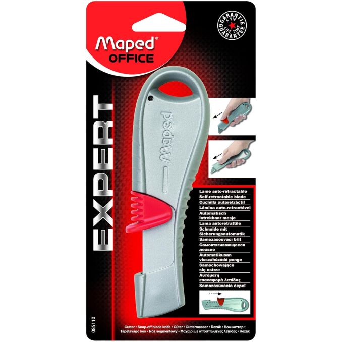 Alte accesorii de birou - Cutter de birou, retractabil, metal, argintiu, Maped Expert