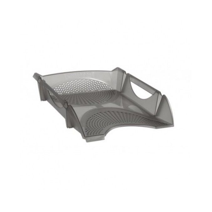 Suporturi si tavite pentru documente - Tavita documente A4, plastic, gri transparent, Koh-I-Noor