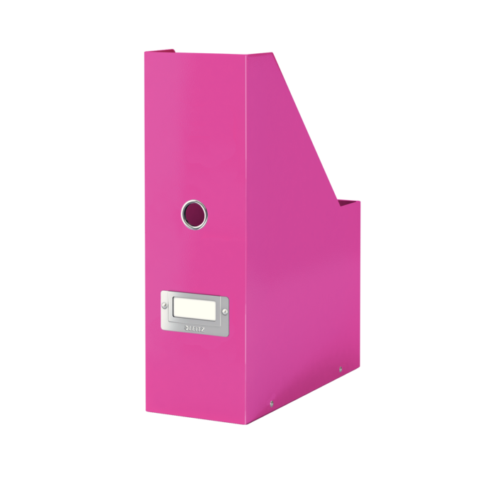 Suporturi si tavite pentru documente - Suport documente A4, vertical, carton laminat, roz, Leitz Click&Store