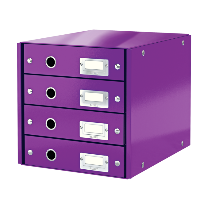 Suporturi si tavite pentru documente - Suport documente A4, 4 sertare, carton laminat, mov, Leitz Click&Store Suporturi si tavite pentru documente - Suport documente A4, 4 sertare, carton laminat, mov, Leitz Click&Store