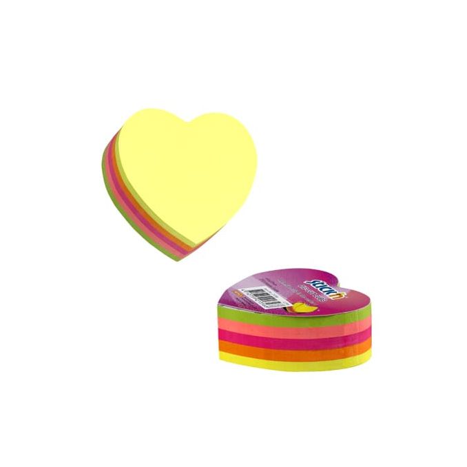 Notite adezive & Cuburi hartie - Notes autoadeziv - inima, 64x67mm, 5 culori neon x 50 file/set, Stick'n Notite adezive & Cuburi hartie - Notes autoadeziv - inima, 64x67mm, 5 culori neon x 50 file/set, Stick'n