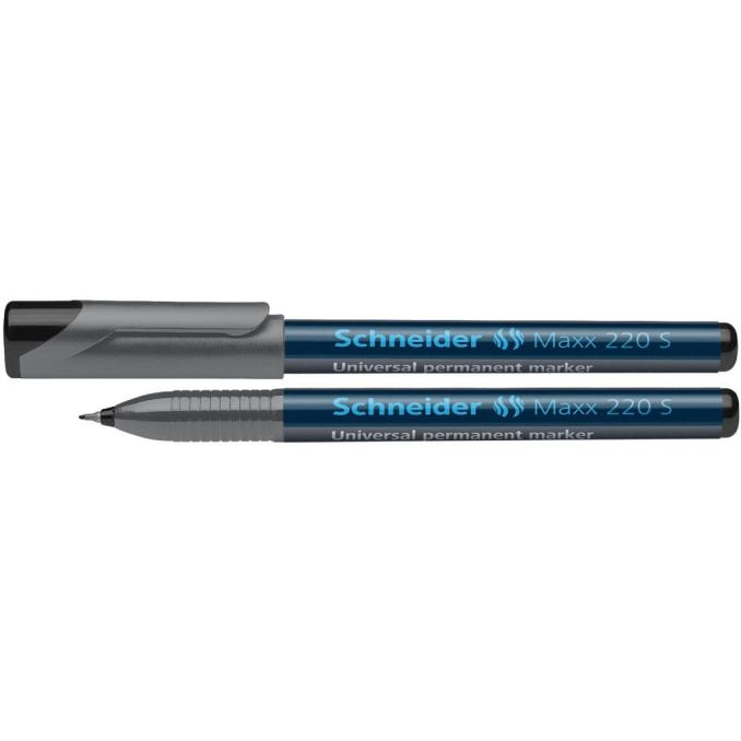Markere si evidentiatoare - Marker permanent universal (OHP), varf rotund 0.4mm, negru, Schneider Maxx 220 S