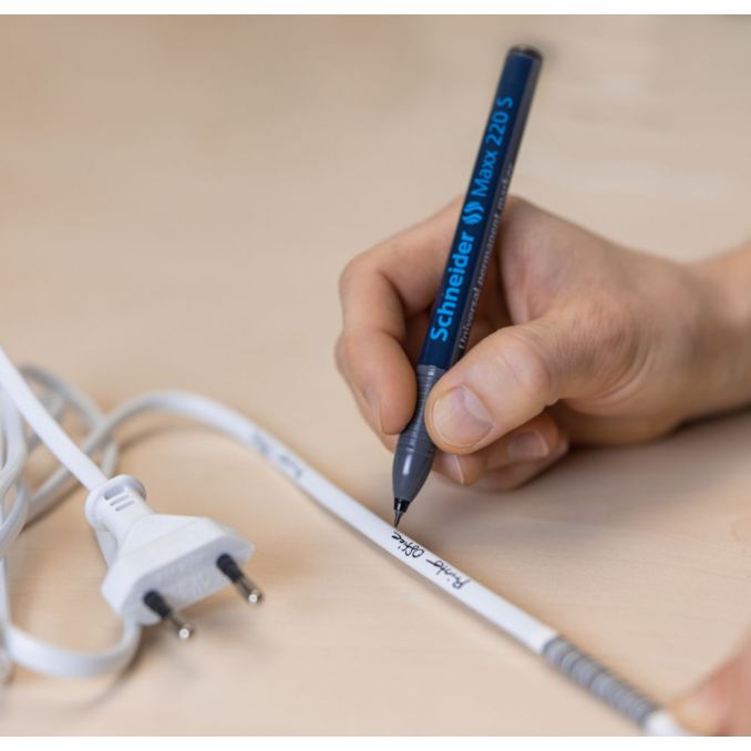 Markere si evidentiatoare - Marker permanent universal (OHP), varf rotund 0.4mm, negru, Schneider Maxx 220 S