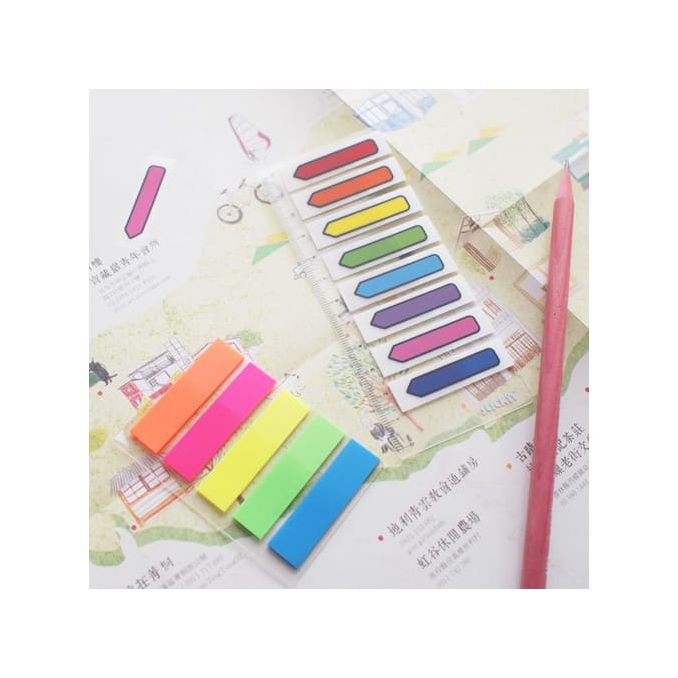 Indecsi autoadezivi - Index autoadeziv din plastic, 12x45mm, 5 culori x 25 file/set, Stick'n