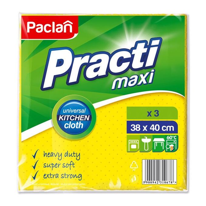Produse de curatenie - Lavete universale, 38x40cm, 3 buc/set, Paclan Practi Maxi Produse de curatenie - Lavete universale, 38x40cm, 3 buc/set, Paclan Practi Maxi