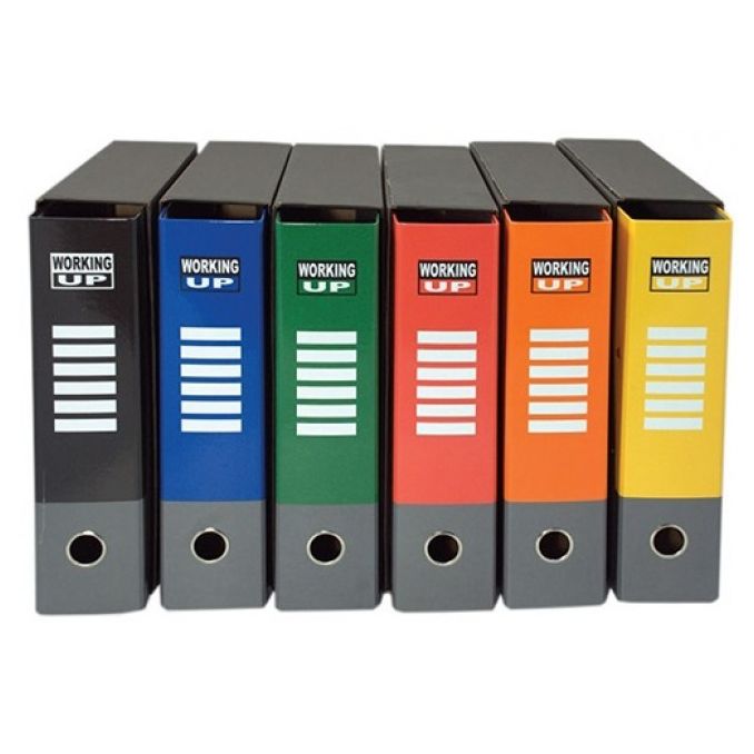 Bibliorafturi - Biblioraft carton A4, in cutie, 80mm, negru, Pigna Working-up Bibliorafturi - Biblioraft carton A4, in cutie, 80mm, negru, Pigna Working-up