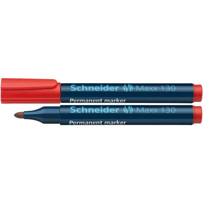 Markere si evidentiatoare - Marker permanent, varf rotund 1-3mm, rosu, Schneider 130