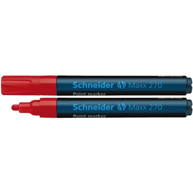 Markere si evidentiatoare - Marker cu vopsea, varf rotund 1-3mm, rosu, Schneider Maxx 270