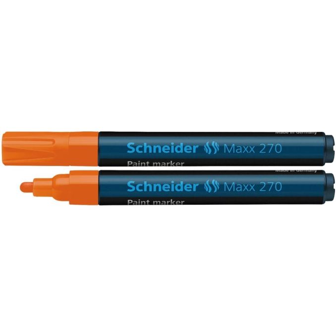 Markere si evidentiatoare - Marker cu vopsea, varf rotund 1-3mm, portocaliu, Schneider Maxx 270