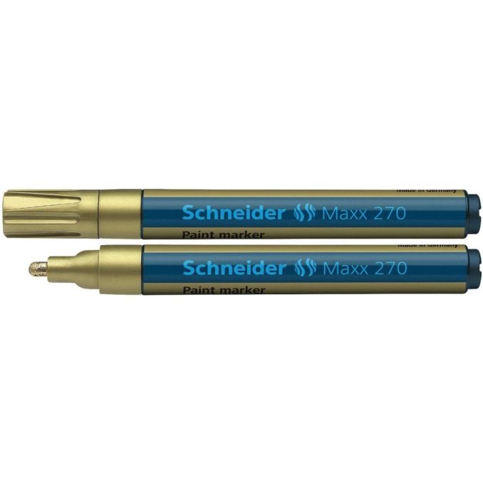 Markere si evidentiatoare - Marker cu vopsea, varf rotund 1-3mm, auriu, Schneider Maxx 270