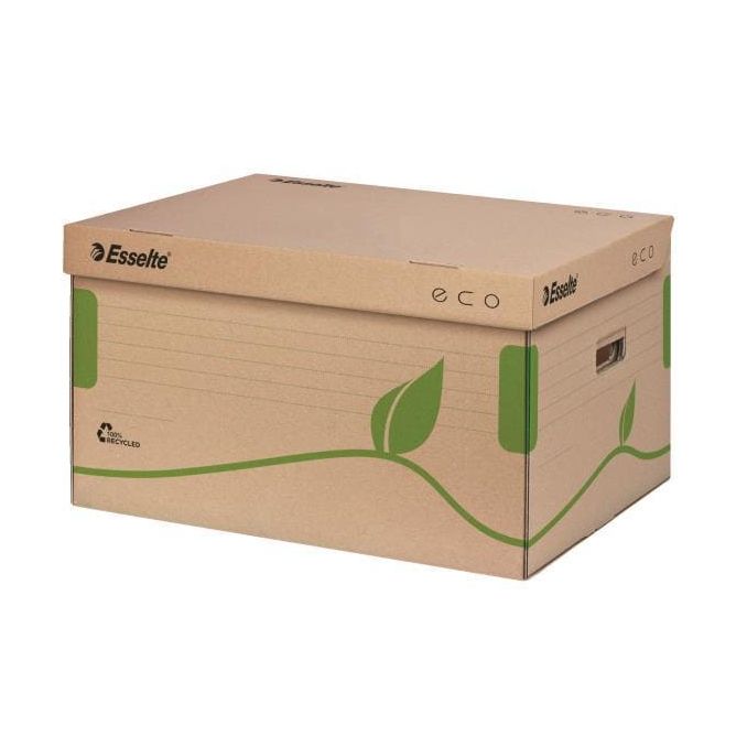 Cutii & Containere arhivare - Container arhivare cu capac, pentru cutii, 80/100mm, 242x345x439mm, maro, Esselte Eco Cutii & Containere arhivare - Container arhivare cu capac, pentru cutii, 80/100mm, 242x345x439mm, maro, Esselte Eco