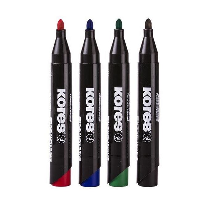 Markere si evidentiatoare - Marker permanent, varf rotund 3.0mm, rosu, Kores XP1