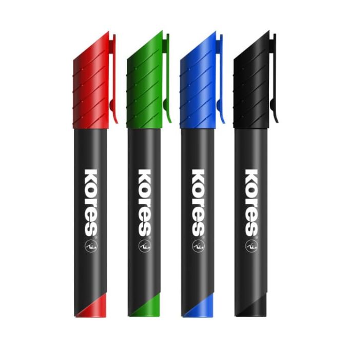 Markere si evidentiatoare - Marker permanent, varf rotund 3.0mm, rosu, Kores XP1