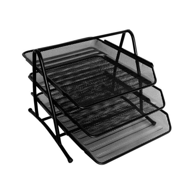 Suporturi si tavite pentru documente - Tavita documente A4, 3 buc/set, plasa metalica, negru, Standard Suporturi si tavite pentru documente - Tavita documente A4, 3 buc/set, plasa metalica, negru, Standard