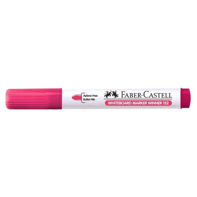 Markere si evidentiatoare - Marker whiteboard, varf rotund 2.2mm, roz, Faber-Castell Winner 152