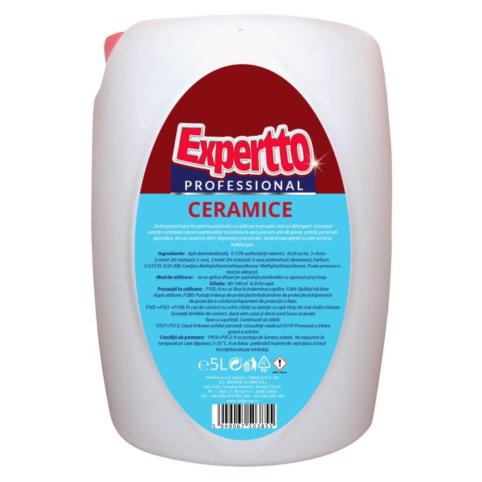 Detergenti pentru covoare si pardoseli - Detergent pentru pardoseli si suprafete ceramice, 5L, Expertto Detergenti pentru covoare si pardoseli - Detergent pentru pardoseli si suprafete ceramice, 5L, Expertto