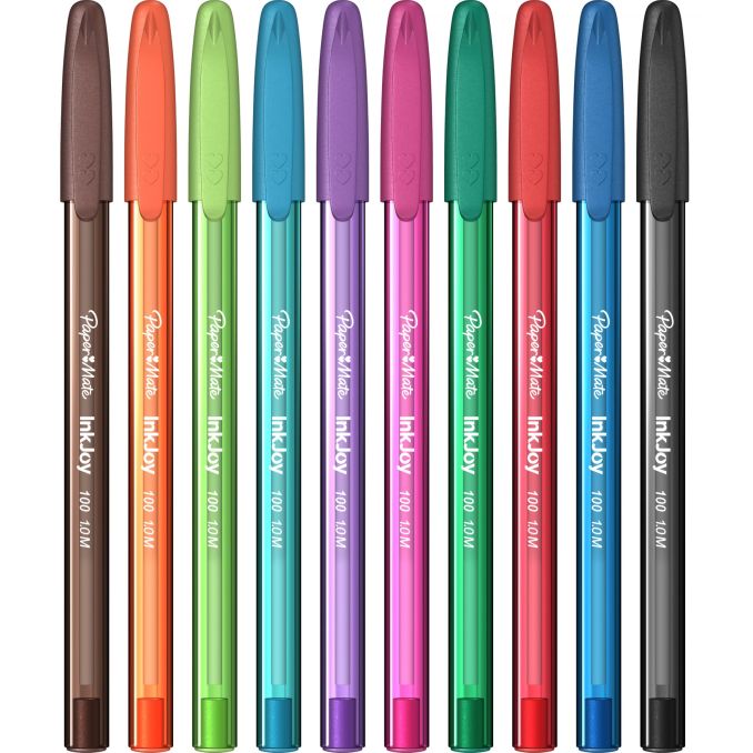 Pixuri - Pix fara mecanism, varf conic 1.0mm, 10 culori/set, Papermate InkJoy Pixuri - Pix fara mecanism, varf conic 1.0mm, 10 culori/set, Papermate InkJoy