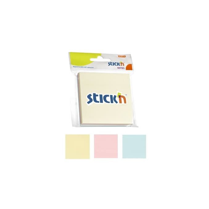 Notite adezive & Cuburi hartie - Notes autoadeziv, 76x76mm, 3 culori pastel x 50 file/set, Stick'n Notite adezive & Cuburi hartie - Notes autoadeziv, 76x76mm, 3 culori pastel x 50 file/set, Stick'n