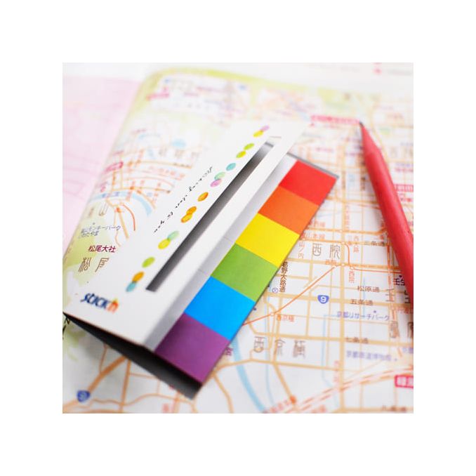 Indecsi autoadezivi - Index autoadeziv din hartie, 45x15mm, 6 culori neon x 30 file/set, Stick'n