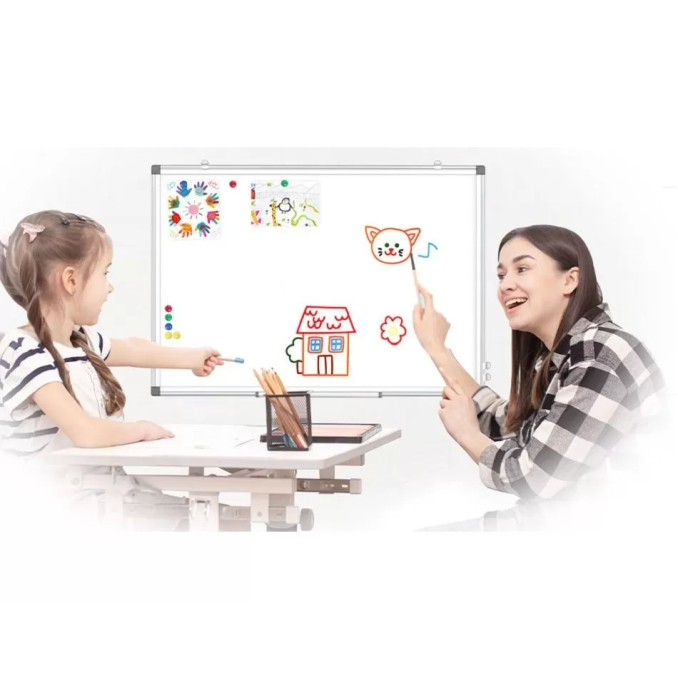 Tabla magnetica si tabla flipchart - Tabla magnetica - whiteboard, 60x90 cm, rama aluminiu, Optima