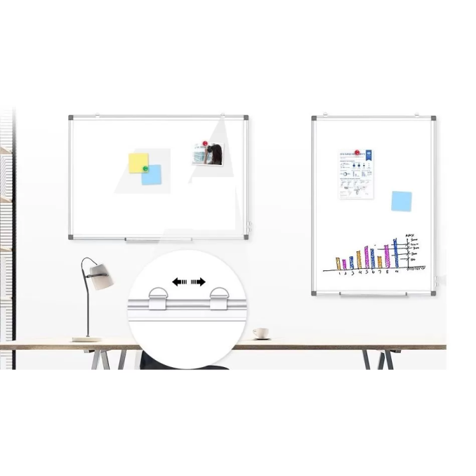 Tabla magnetica si tabla flipchart - Tabla magnetica - whiteboard, 60x90 cm, rama aluminiu, Optima