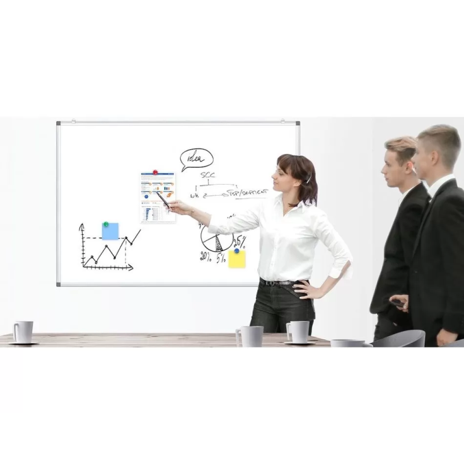 Tabla magnetica si tabla flipchart - Tabla magnetica - whiteboard, 60x90 cm, rama aluminiu, Optima