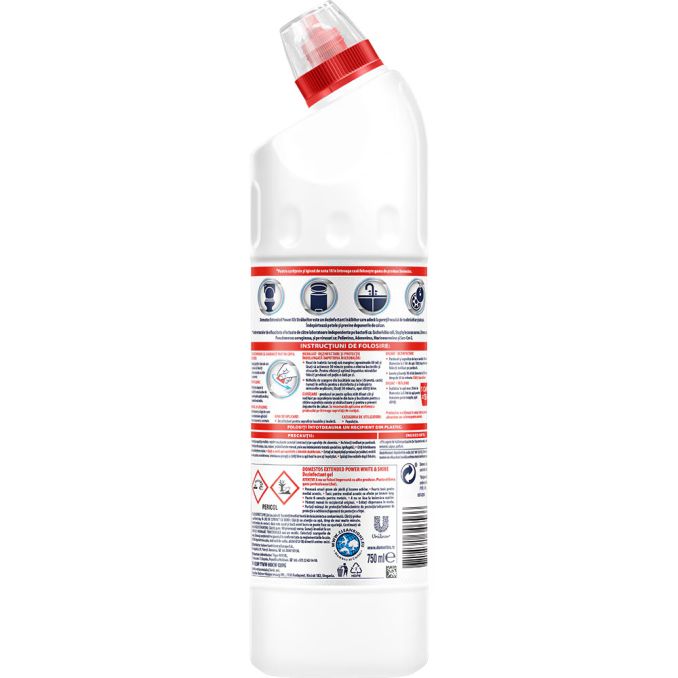 Detergenti si odorizante baie - Dezinfectant lichid pentru vasul toaletei, 750ml, white shine, Domestos