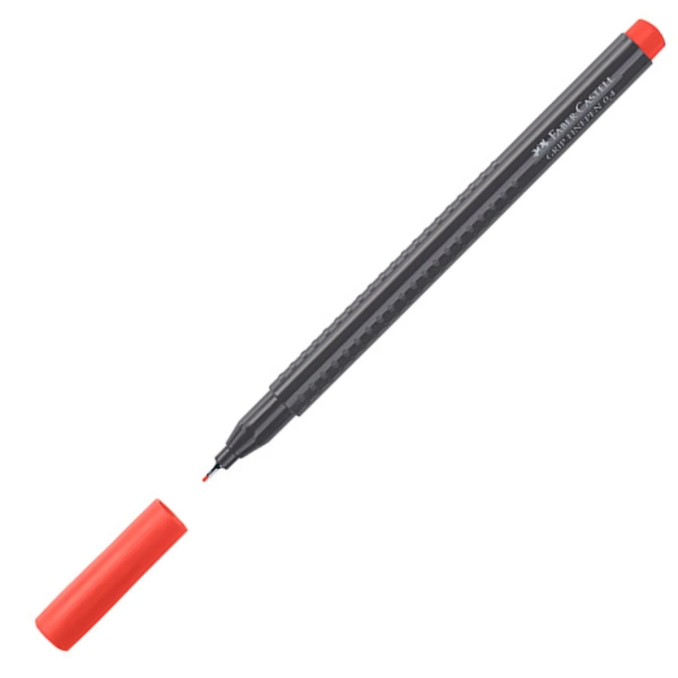 Linere si finelinere - Liner, varf 0.4mm, rosu, Faber-Castell