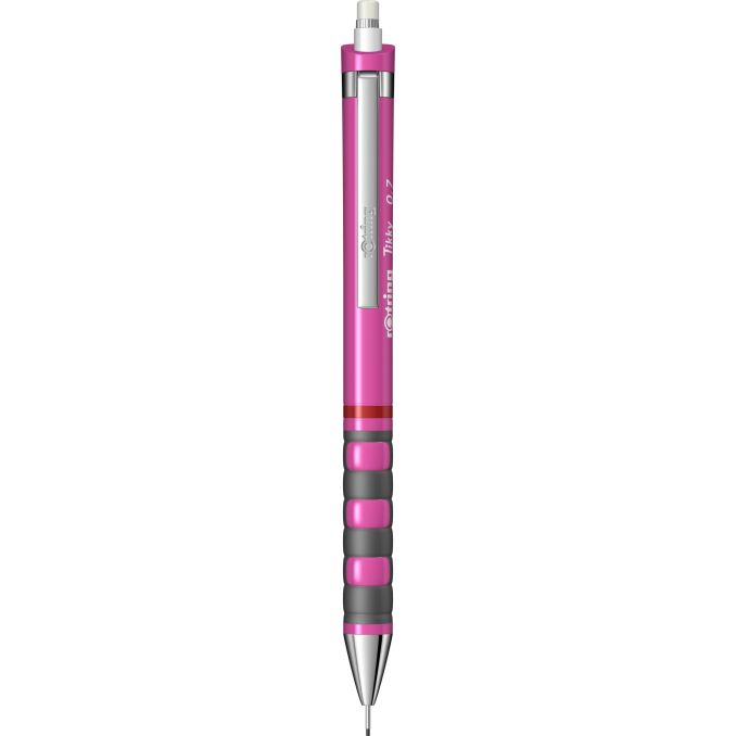 Creioane mecanice si grafit - Creion mecanic, grip ergonomic, 0.7mm, roz neon, Rotring Tikky III