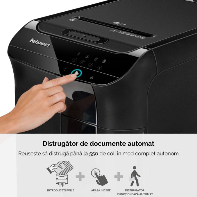 Distrugatoare de documente, accesorii - Distrugator documente, max. 14 coli, cross-cut, Fellowes Automax 550C