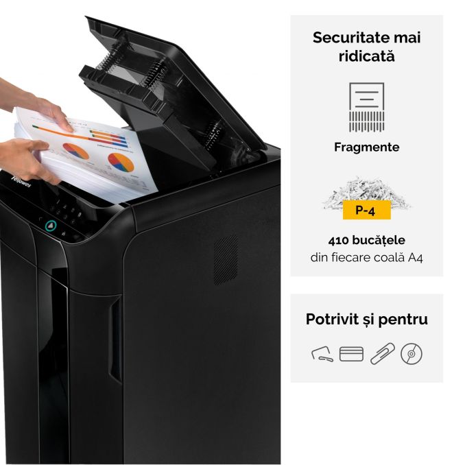 Distrugatoare de documente, accesorii - Distrugator documente, max. 14 coli, cross-cut, Fellowes Automax 550C