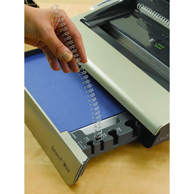Aparate de indosariat si laminat, accesorii - Aparat de indosariat electric, inele metal, max. 130 coli, Fellowes Galaxy-E Wire