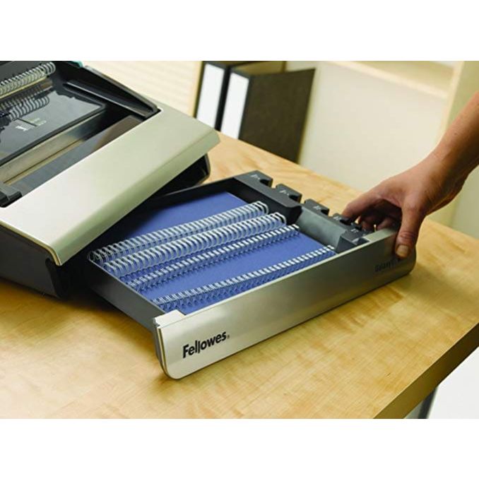 Aparate de indosariat si laminat, accesorii - Aparat de indosariat electric, inele metal, max. 130 coli, Fellowes Galaxy-E Wire