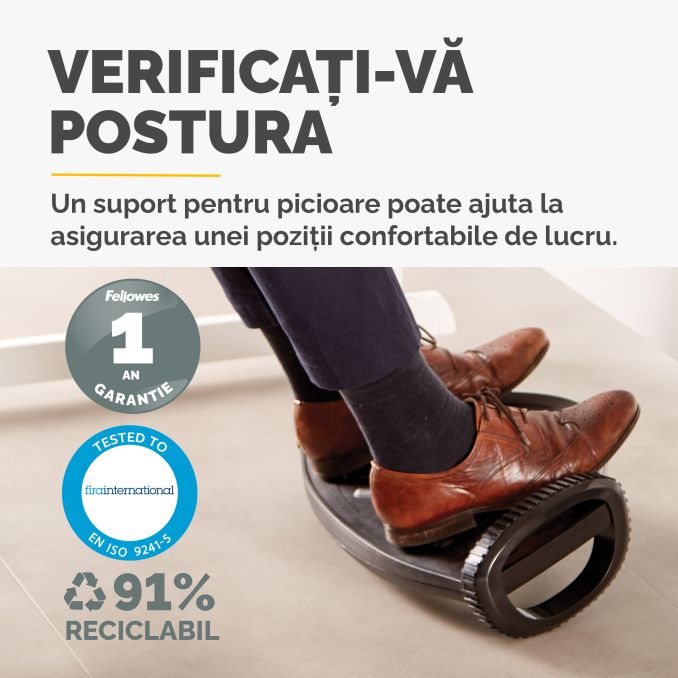 Produse ergonomice - Suport picioare, negru, Fellowes Smart Suites