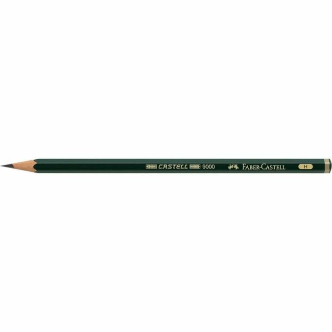 Creioane mecanice si grafit - Creion grafit, H, fara radiera, Faber-Castell 9000