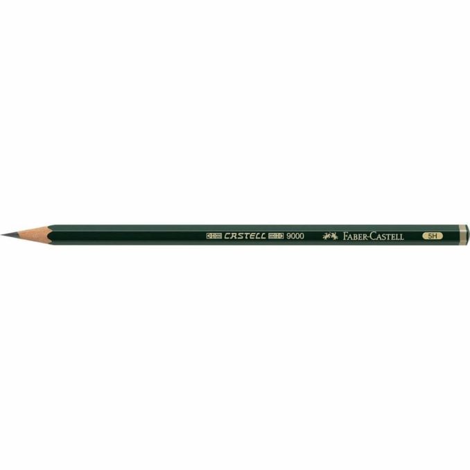 Creioane mecanice si grafit - Creion grafit, 5H, fara radiera, Faber-Castell 9000