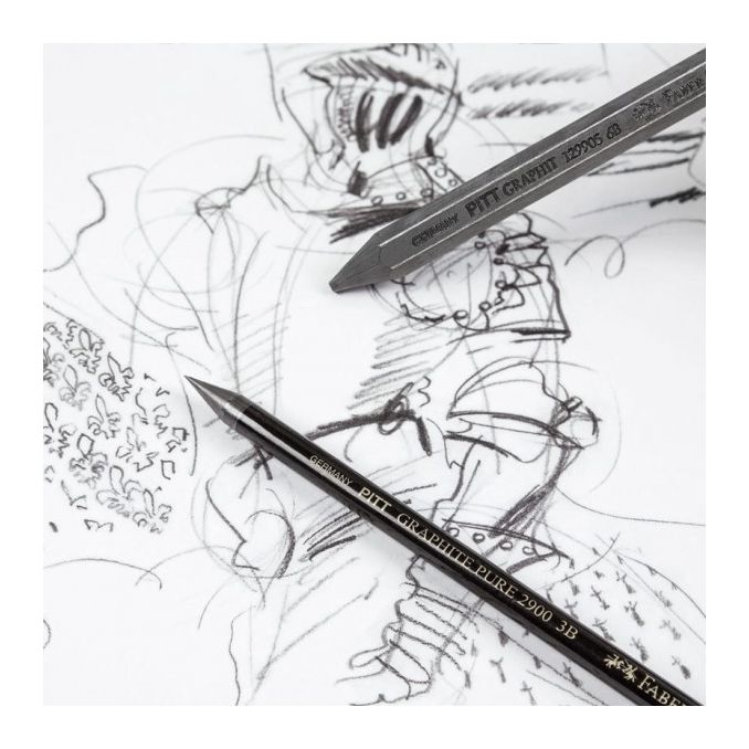 Creioane mecanice si grafit - Creion grafit, fara lemn, 3B, fara radiera, Faber-Castell Monochrome Pitt