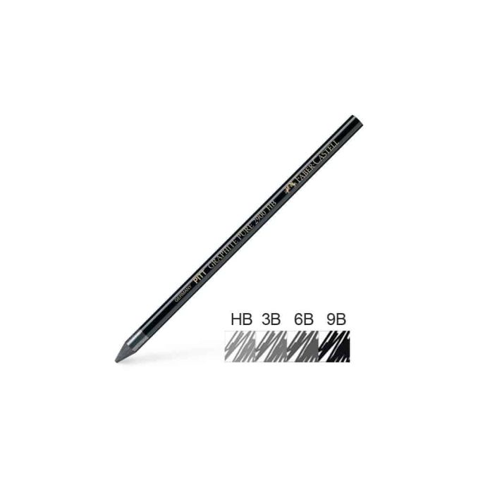 Creioane mecanice si grafit - Creion grafit, fara lemn, 3B, fara radiera, Faber-Castell Monochrome Pitt