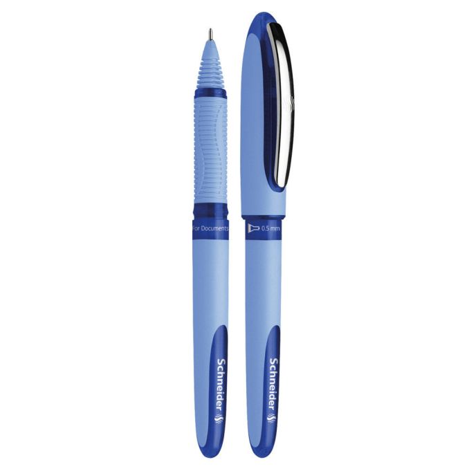 Rollere - Roller cu cerneala, varf 0.5mm, albastru, Schneider One Hybrid N