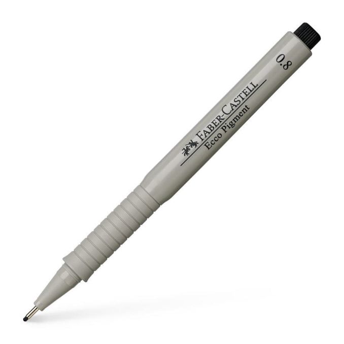Linere si finelinere - Liner, varf 0.8mm, negru, Faber-Castell Eco Pigment