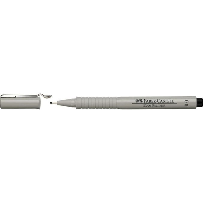Linere si finelinere - Liner, varf 0.8mm, negru, Faber-Castell Eco Pigment